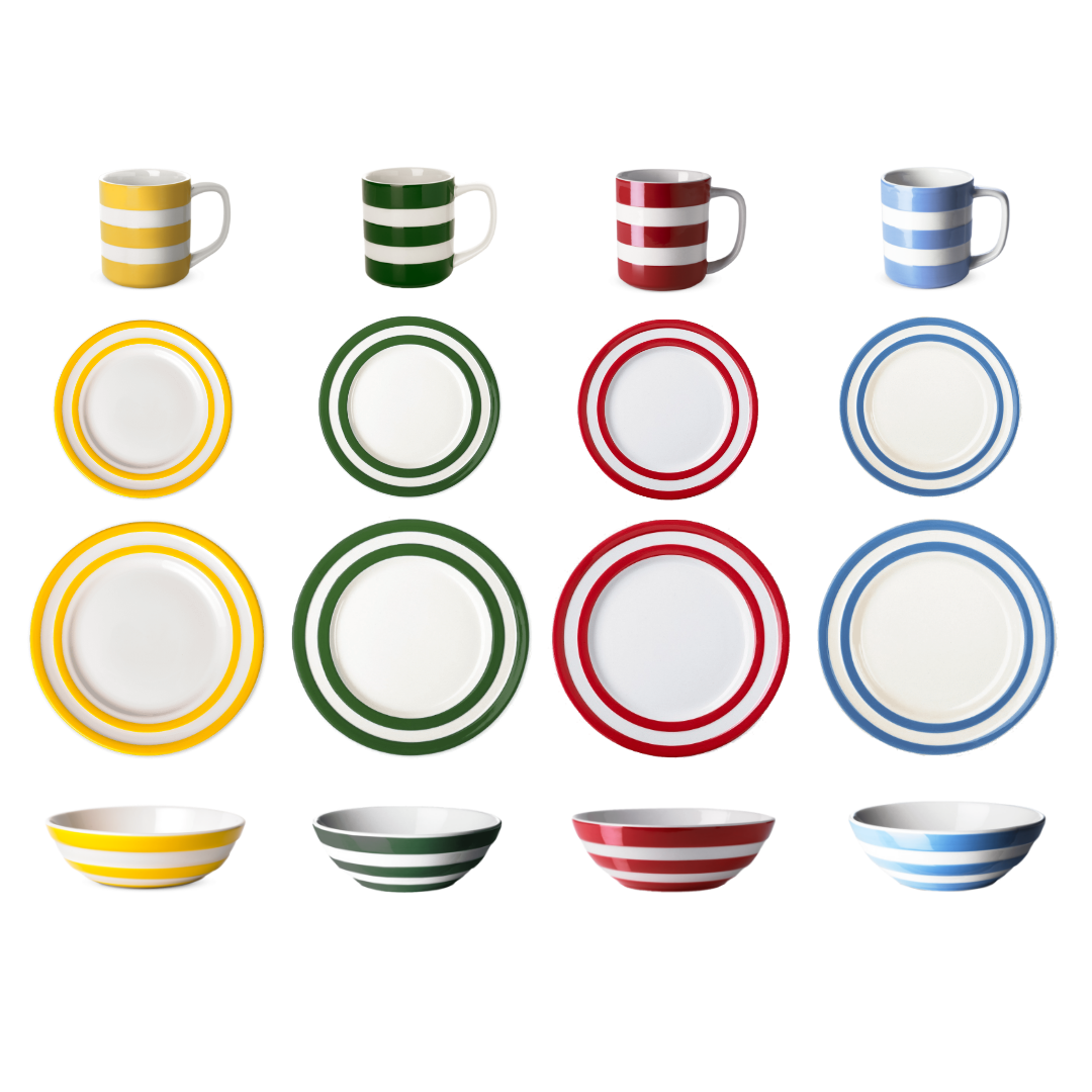 Cornish Colours 16 Piece Dinner Set Cornishware® Classic British