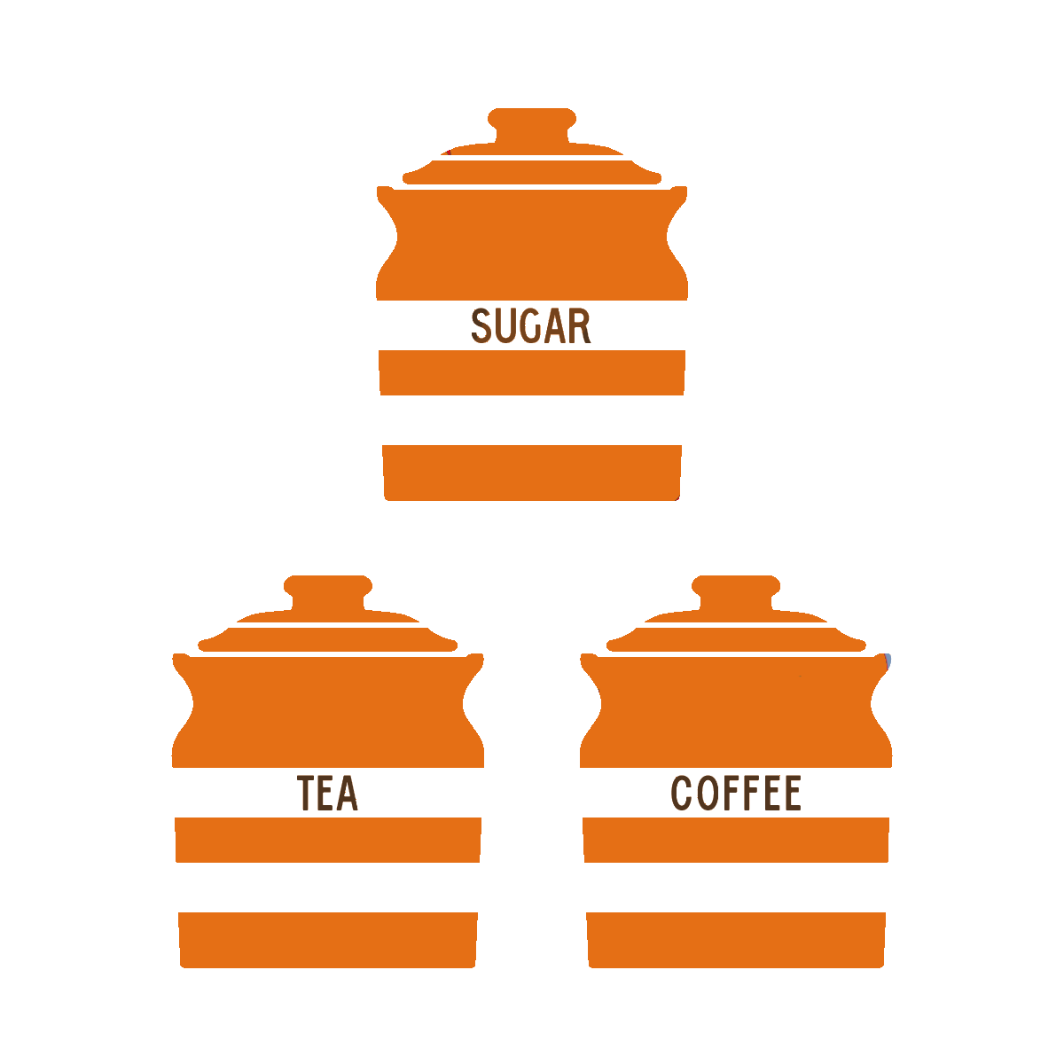 Orange tea and coffee canisters hotsell