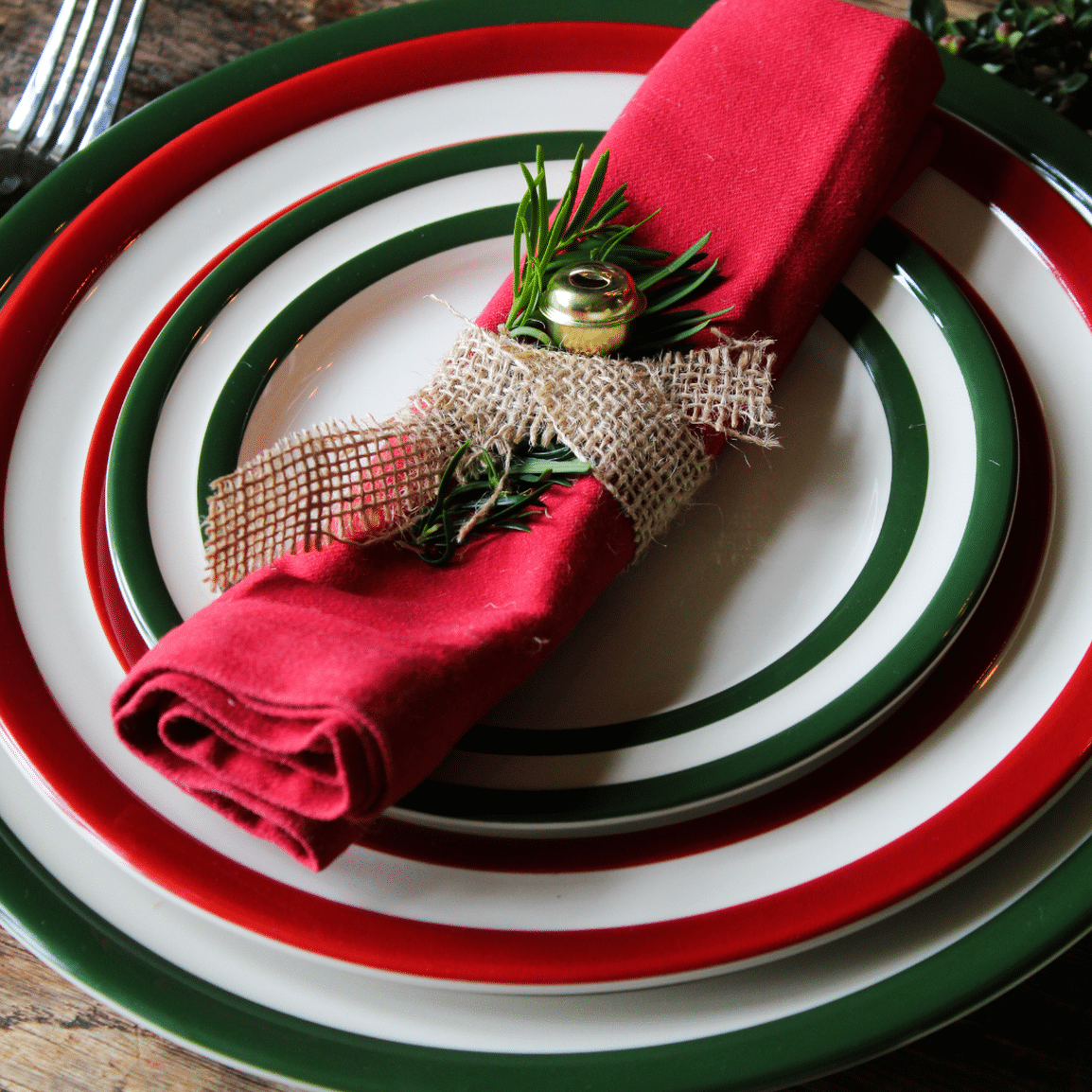 Adder Green & Cornish Red 32 Piece Plate & Bowl Set | Cornishware