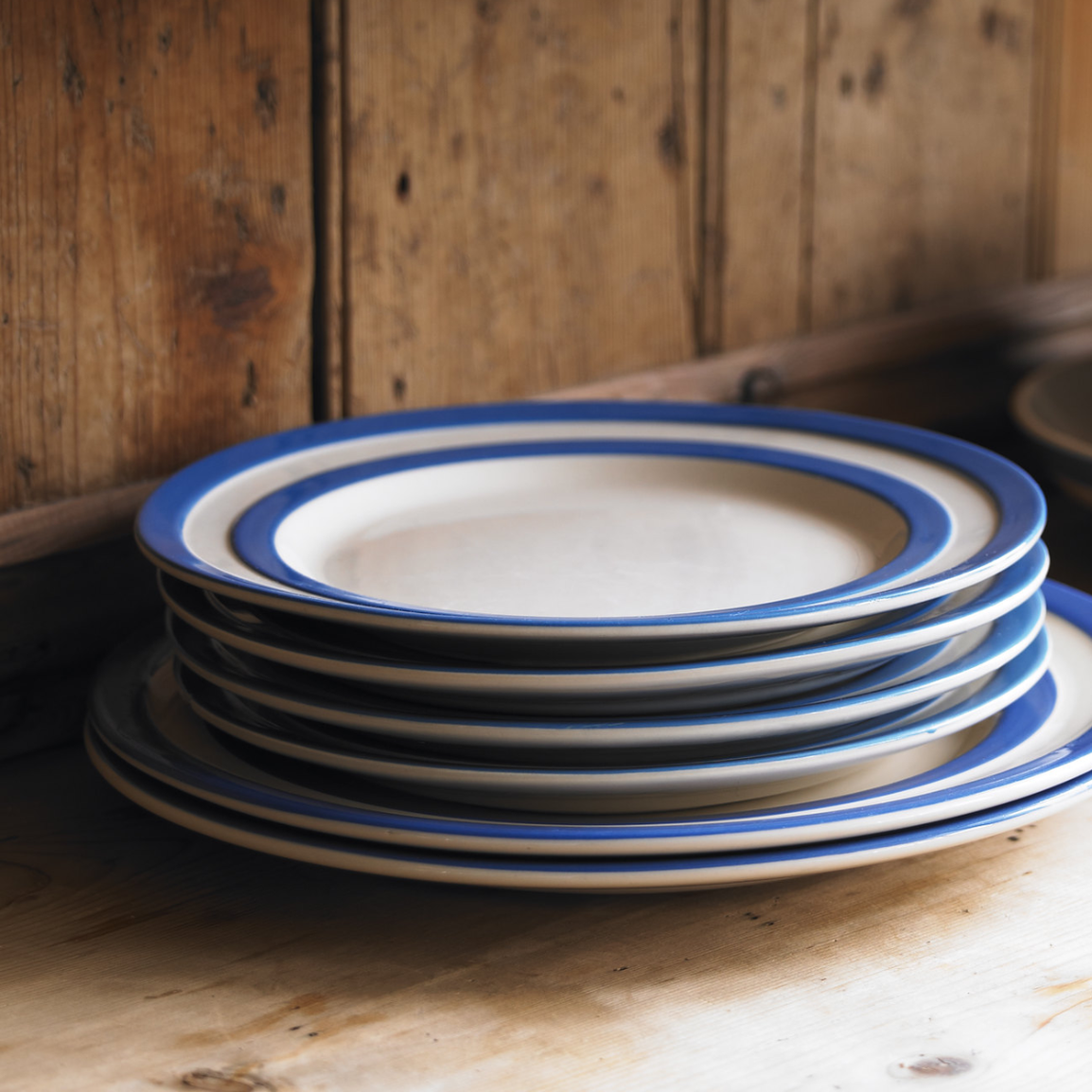 Set of 4 Cornish Blue Lunch Plates 24.5cm Tableware
