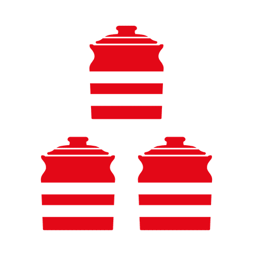 Set of Three Plain Red Storage Jars 84cl Kitchenware