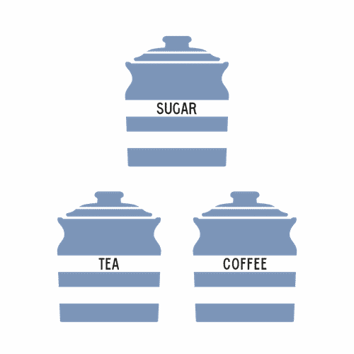Set of Cornish Blue Tea, Coffee and Sugar Storage Jars 84cl Kitchenware