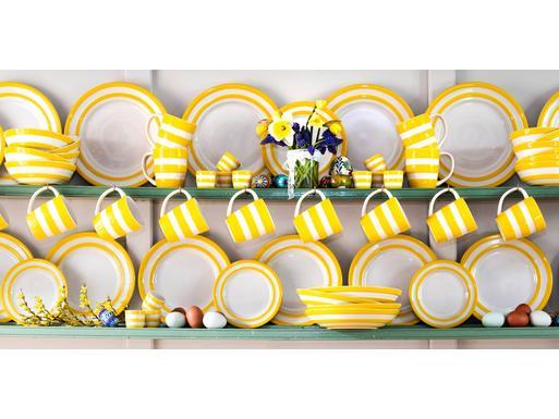 Cornish Yellow 32 Piece Dinner Set with mugs