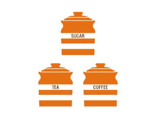 Orange kitchen tea coffee sugar canisters sale